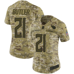 Nike Titans #21 Malcolm Butler Camo Women Stitched NFL Limited 2018 Salute to Service Jersey