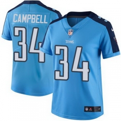 Nike Titans #34 Earl Campbell Light Blue Team Color Womens Stitched NFL Vapor Untouchable Limited Jersey