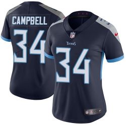 Nike Titans #34 Earl Campbell Navy Blue Alternate Womens Stitched NFL Vapor Untouchable Limited Jersey