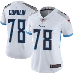 Nike Titans #78 Jack Conklin White Womens Stitched NFL Vapor Untouchable Limited Jersey