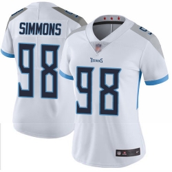 Titans 98 Jeffery Simmons White Women Stitched Football Vapor Untouchable Limited Jersey