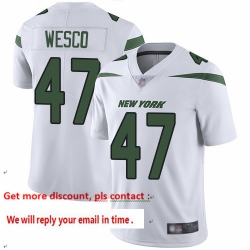 Jets 47 Trevon Wesco White Men Stitched Football Vapor Untouchable Limited Jersey