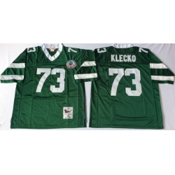 Men New York Jets 73 Joe Klecko Green M&N Throwback Jersey