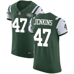 Men Nike Jets #47 Jordan Jenkins Green Team Color Stitched NFL Vapor Untouchable Elite Jersey