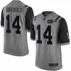 Mens Nike New York Jets 14 Sam Darnold Limited Gray Gridiron NFL Jersey