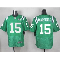 Nike Jets 15 Brandon Marshall Green Mens Stitched NFL Elite Rush Jersey