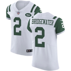 Nike Jets #2 Teddy Bridgewater White Mens Stitched NFL Vapor Untouchable Elite Jersey