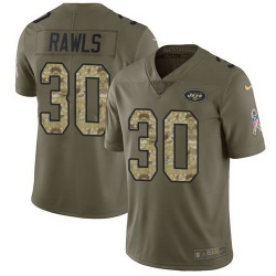 Nike Jets 30 Thomas Rawls Olive Camo Salute To Service Limited Jersey