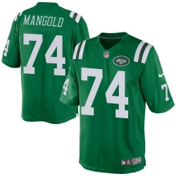 Nike Jets #74 Nick Mangold Green Mens Stitched NFL Elite Rush Jersey