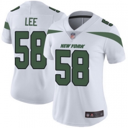 Jets 58 Darron Lee White Womens Stitched Football Vapor Untouchable Limited Jersey