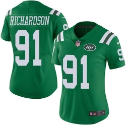 Nike Jets #91 Sheldon Richardson Green Womens Stitched NFL Limited Rush Jersey