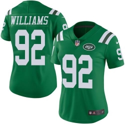 Nike Jets #92 Leonard Williams Green Womens Stitched NFL Limited Rush Jersey