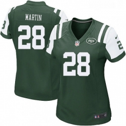 Womens Nike New York Jets 28 Curtis Martin Game Green Team Color NFL Jersey