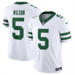 Youth New York Jets 5 Garrett Wilson White 2024 F U S E Vapor Limited Stitched Jersey