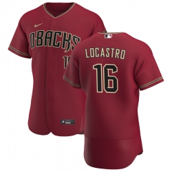 Men Arizona Diamondbacks 16 Tim Locastro Men Nike Crimson Flex Base Alternate Team MLB Jersey