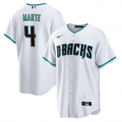 Men Arizona Diamondbacks 4 Ketel Marte White Cool Base Stitched Baseball Jersey