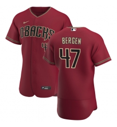 Men Arizona Diamondbacks 47 Travis Bergen Men Nike Crimson Flex Base Alternate Team MLB Jersey