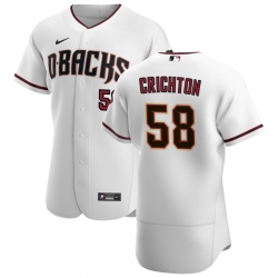 Men Arizona Diamondbacks 58 Stefan Crichton Men Nike White Crimson Flex Base Home Team MLB Jersey