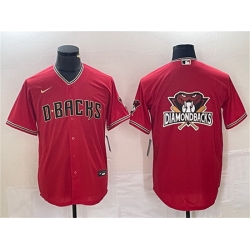 Men Arizona Diamondbacks Red Team Big Logo Cool Base Stitched Baseball Jersey