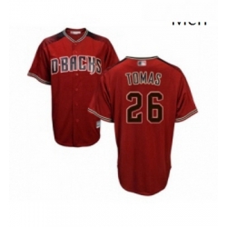 Mens Arizona Diamondbacks 26 Yasmany Tomas Replica Red Brick Alternate Cool Base Baseball Jersey