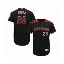 Mens Arizona Diamondbacks 28 Steven Souza Black Alternate Authentic Collection Flex Base Baseball Jersey