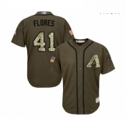 Mens Arizona Diamondbacks 41 Wilmer Flores Authentic Green Salute to Service Baseball Jersey 