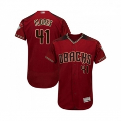 Mens Arizona Diamondbacks 41 Wilmer Flores Red Alternate Authentic Collection Flex Base Baseball Jersey