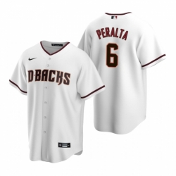 Mens Nike Arizona Diamondbacks 6 David Peralta White Home Stitched Baseball Jersey