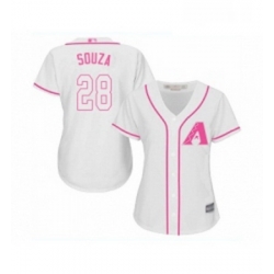 Womens Arizona Diamondbacks 28 Steven Souza Replica White Fashion Baseball Jersey 