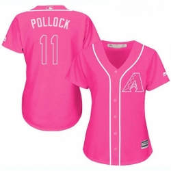 Womens Majestic Arizona Diamondbacks 11 A J Pollock Authentic Pink Fashion MLB Jersey