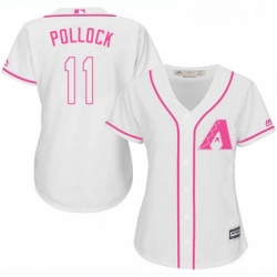 Womens Majestic Arizona Diamondbacks 11 A J Pollock Authentic White Fashion MLB Jersey