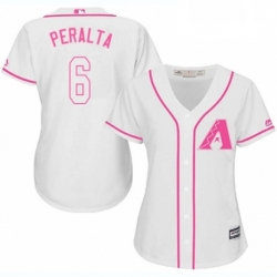 Womens Majestic Arizona Diamondbacks 6 David Peralta Authentic White Fashion MLB Jersey 