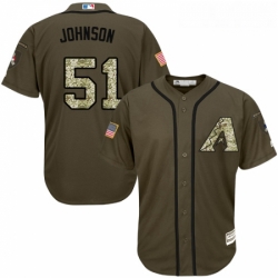 Youth Majestic Arizona Diamondbacks 51 Randy Johnson Authentic Green Salute to Service MLB Jersey