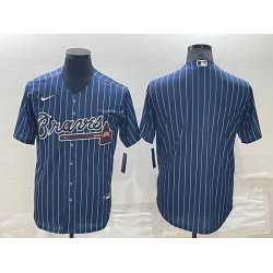 Men Atlanta Braves Blank Navy Cool Base Stitched Baseball Jersey