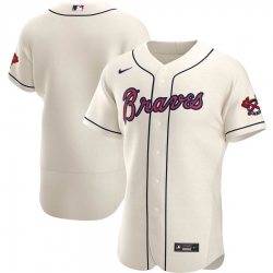 Men Atlanta Braves Men Nike Cream Alternate 2020 Flex Base Official MLB Team Jersey