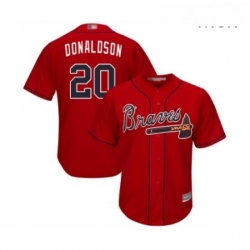 Mens Atlanta Braves 20 Josh Donaldson Replica Red Alternate Cool Base Baseball Jersey 