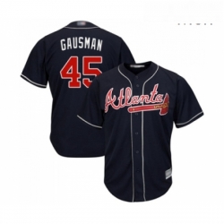 Mens Atlanta Braves 45 Kevin Gausman Replica Blue Alternate Road Cool Base Baseball Jersey 