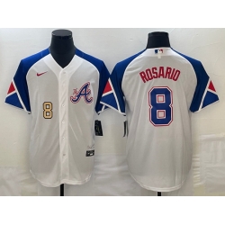 Men's Atlanta Braves #8 Eddie Rosario Number White 2023 City Connect Cool Base Stitched Jerseys