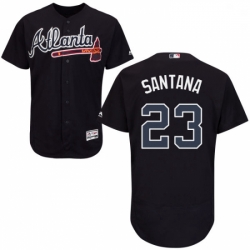 Mens Majestic Atlanta Braves 23 Danny Santana Blue Flexbase Authentic Collection MLB Jersey