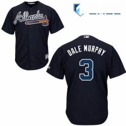 Mens Majestic Atlanta Braves 3 Dale Murphy Replica Blue Alternate Road Cool Base MLB Jersey