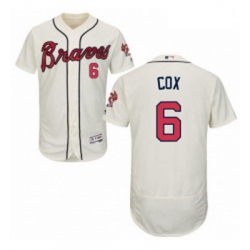 Mens Majestic Atlanta Braves 6 Bobby Cox Cream Alternate Flex Base Authentic Collection MLB Jersey