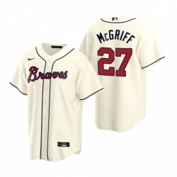 Mens Nike Atlanta Braves 27 Fred McGriff Cream Alternate Stitched Baseball Jersey