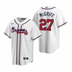 Mens Nike Atlanta Braves 27 Fred McGriff White Home Stitched Baseball Jersey