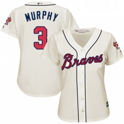 Womens Majestic Atlanta Braves 3 Dale Murphy Authentic Cream Alternate 2 Cool Base MLB Jersey