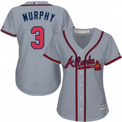 Womens Majestic Atlanta Braves 3 Dale Murphy Authentic Grey Road Cool Base MLB Jersey