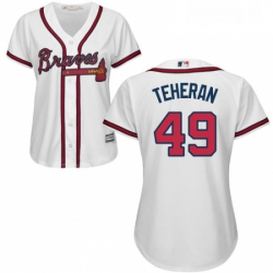 Womens Majestic Atlanta Braves 49 Julio Teheran Authentic White Home Cool Base MLB Jersey