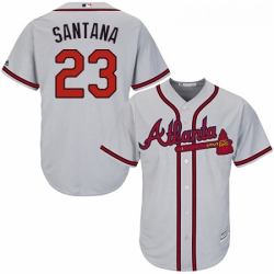 Youth Majestic Atlanta Braves 23 Danny Santana Replica Grey Road Cool Base MLB Jersey 