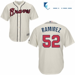 Youth Majestic Atlanta Braves 52 Jose Ramirez Replica Cream Alternate 2 Cool Base MLB Jersey 