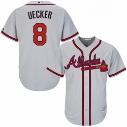 Youth Majestic Atlanta Braves 8 Bob Uecker Authentic Grey Road Cool Base MLB Jersey