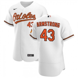 Men Baltimore Orioles 43 Shawn Armstrong Men Nike White Home 2020 Flex Base Player MLB Jersey